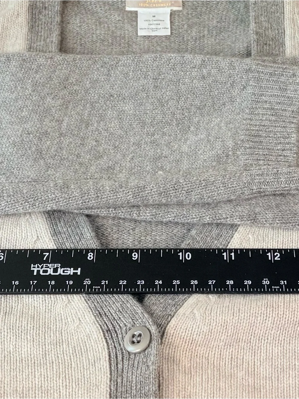 ☁️ J.Crew Heather Oatmeal & Dove Gray 100% Cashmere Cardigan | M